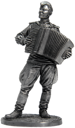 WW2-18 Лейтенант Красной Армии с аккордеоном.
