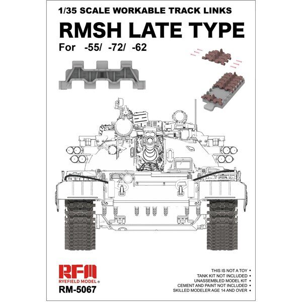 RM-5067 Рабочие траки РМШ поздний тип для Т 55, 72, 62 1/35