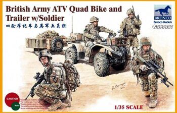 CB35207 1/35 British Army ATV Quad Bike and Trailer w/Soldier