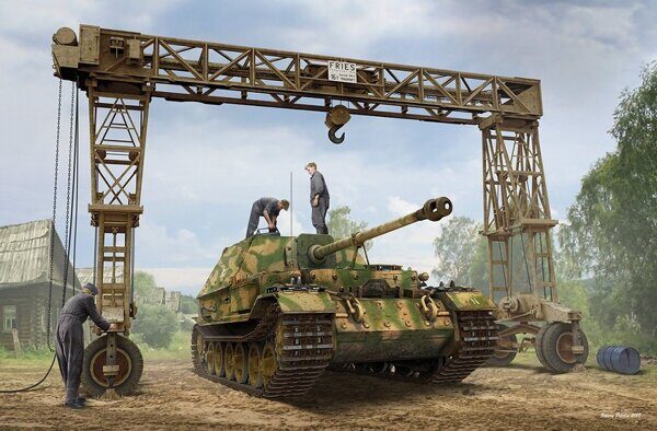 35A030 САУ Фердинанд (интерьерная модель) + ремонтный кран. 1/35